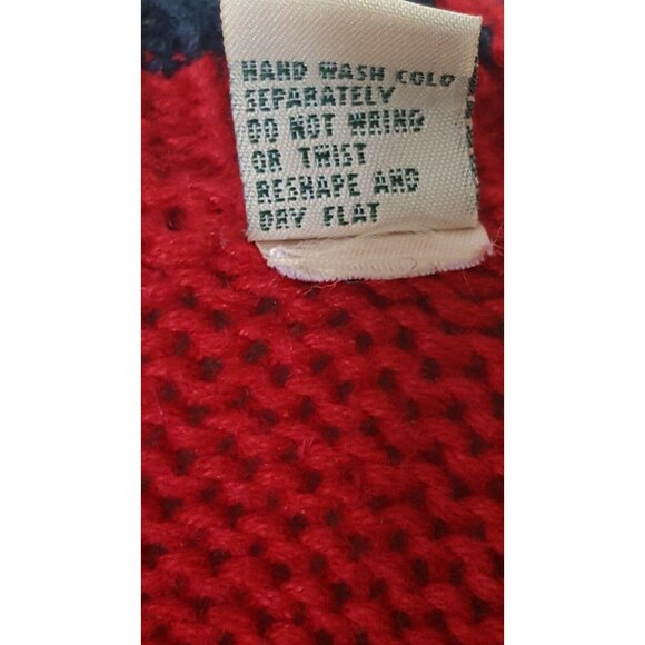 Vintage 80s Marsh Landing Womens Knit Sweater M Red Button Front Cardigan - Picture 11 of 12